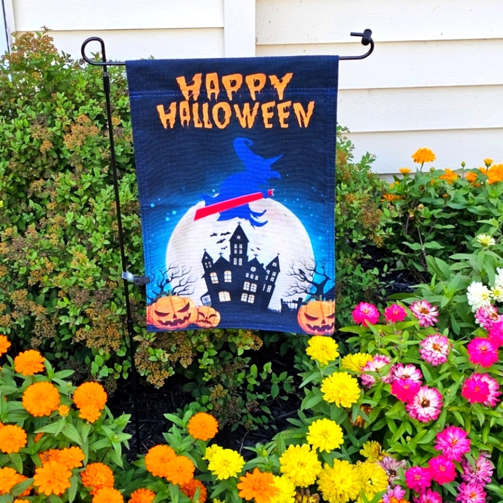 Buffalo Bills Halloween Garden Sign 12'x18' Doubled Sided Post Included ●New●